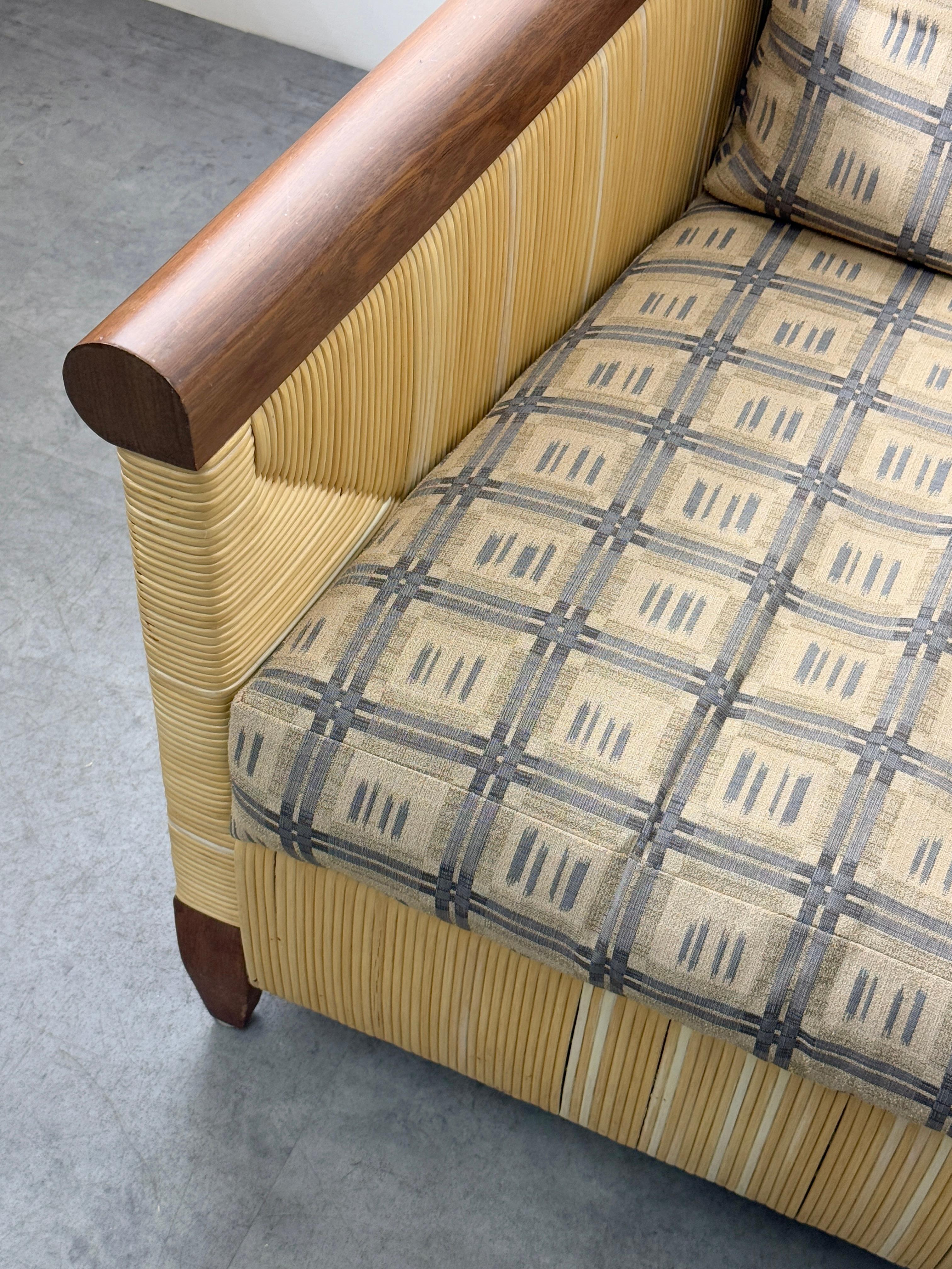 Sedie da salotto in vimini di John Hutton per Donghia in Merbau intrecciato d'epoca in vendita 4