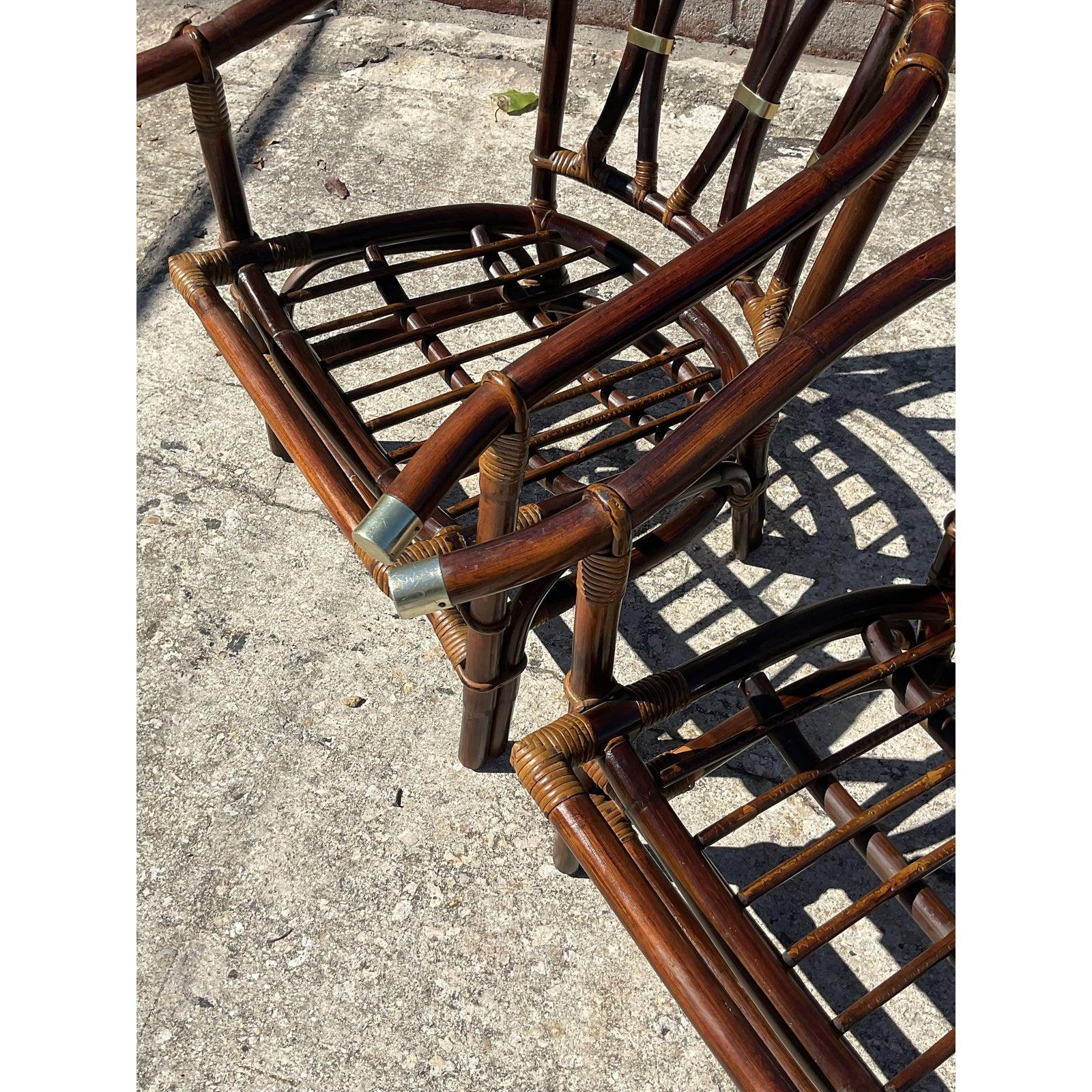 Vintage Coastal John Wisner for Ficks Reed “Far Horizons” Arm Chairs, a Pair 7
