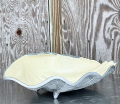 Vintage Coastal Julia Knight Enameled Cast Aluminum Giant Clam Shell