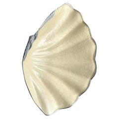 Concha de Almeja Gigante Vintage Coastal Julia Knight de Aluminio Fundido Esmaltado