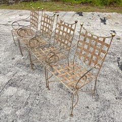 Vintage Coastal Kessler Aluminum Dining Table & 4 Chairs