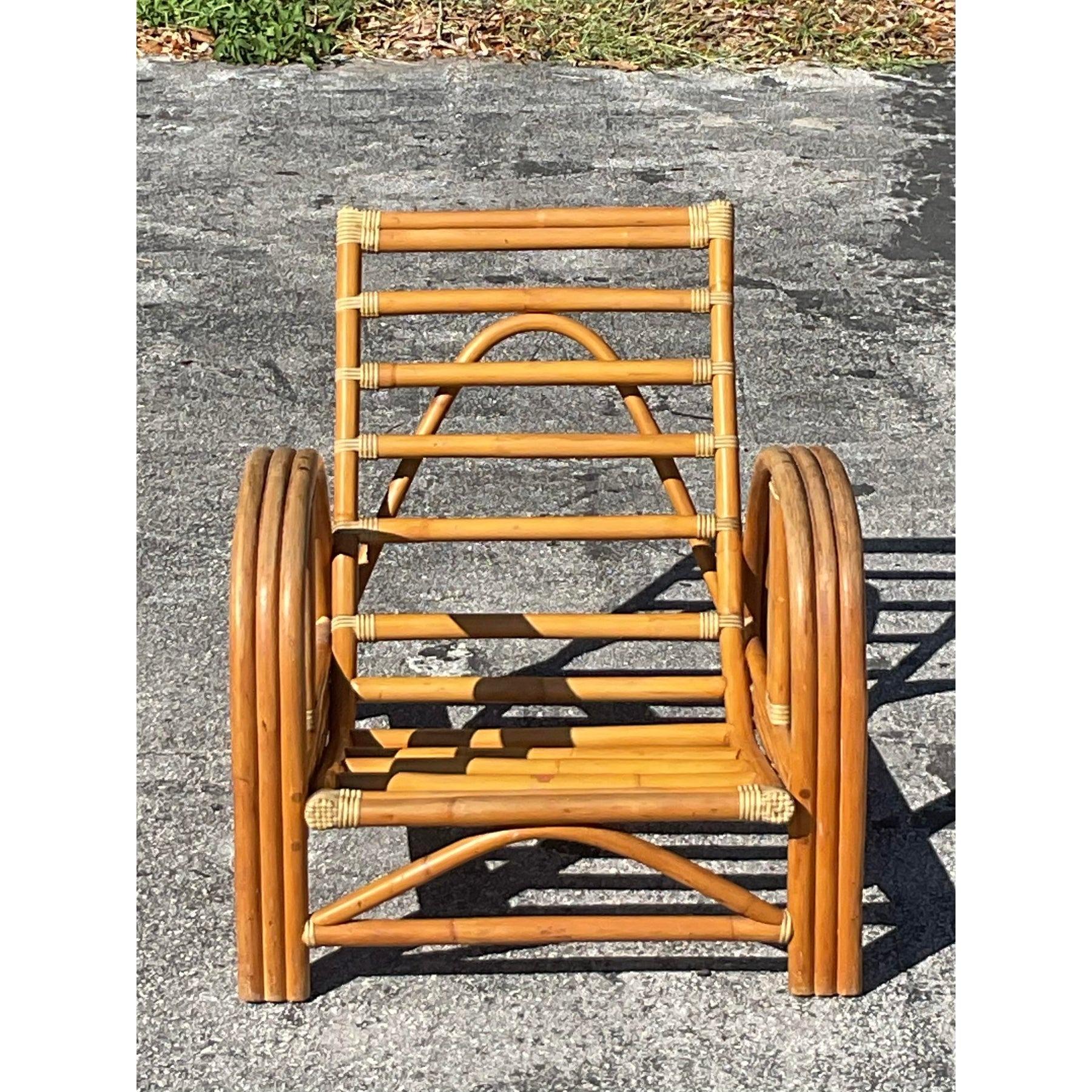 Chaise longue vintage en rotin courbé de La Jolla en vente 5