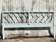 Vintage Coastal Lacquered Chinese Chippendale King Headboard