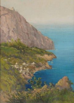 Vintage-Gemälde von Küstenlandschaften, ca. 1900er Jahre