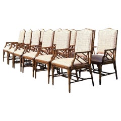 Chaises de salle à manger vintage à haut dossier Chippendale chinois de Lexington, lot de 12
