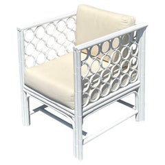 Fauteuil de salon vintage en rotin Coastal Loop