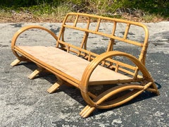Vintage Coastal Loop Rattan Sofa