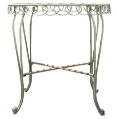 Vintage Coastal Loop Wrought Iron Dining Table