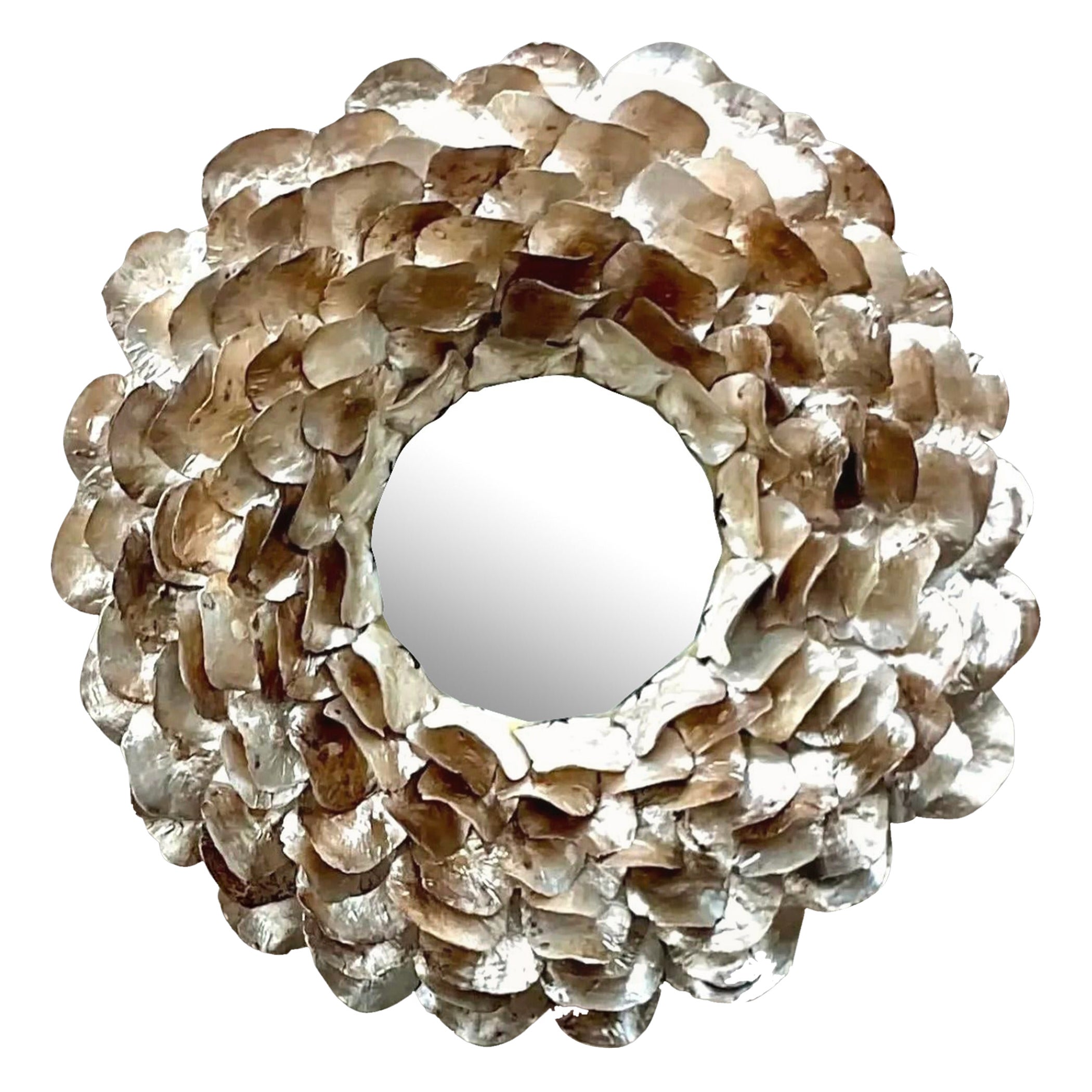 Vintage Coastal Made Goods Capiz Mirror