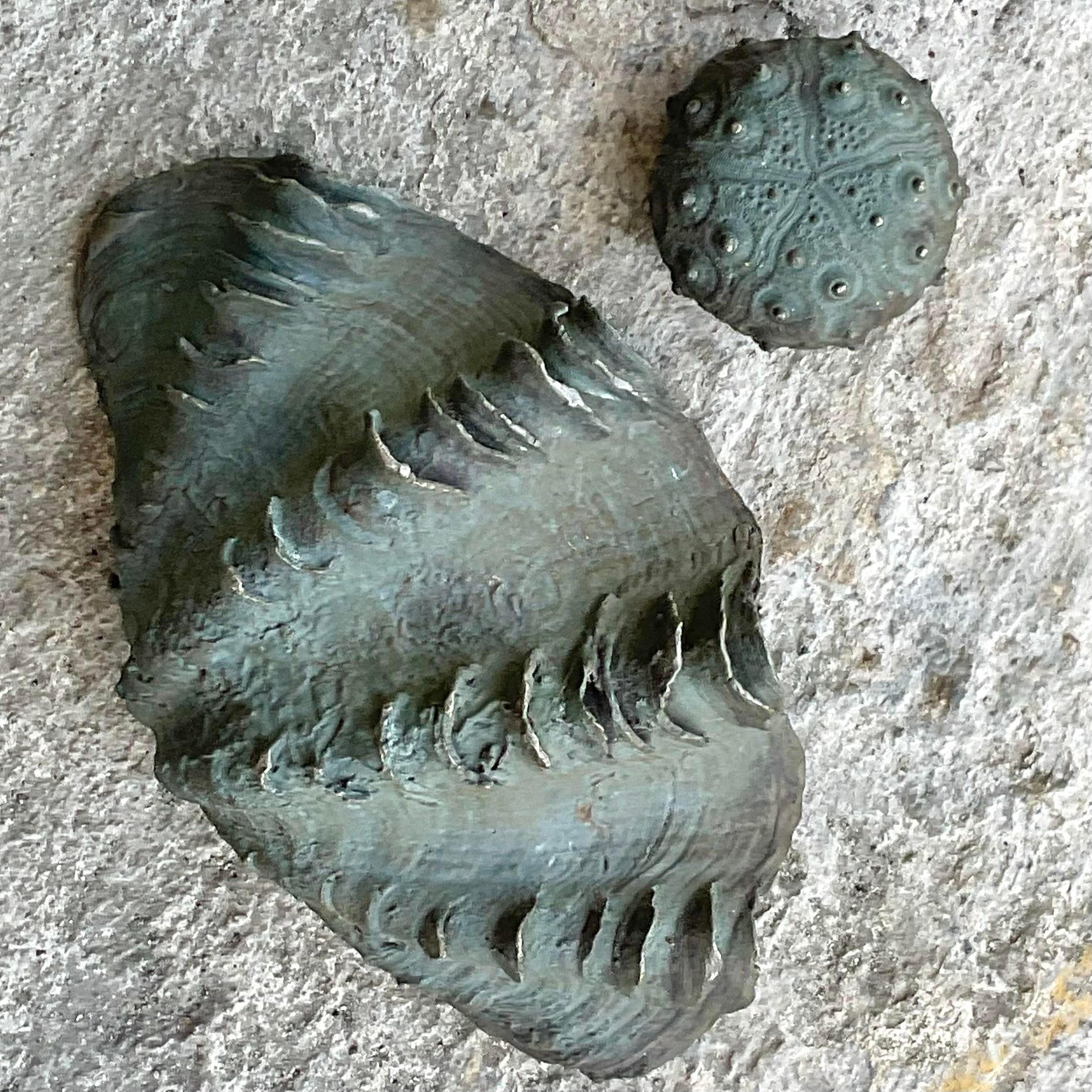 Vintage Coastal Maitland-Smith Bronze Clamshell and Sea Urchin Set- 2 Pieces 1