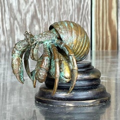 Vintage Coastal Maitland Smith Bronze Hermit Crab