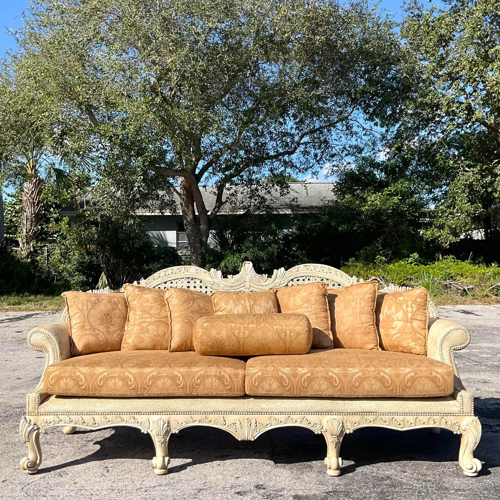 cane wood sofa