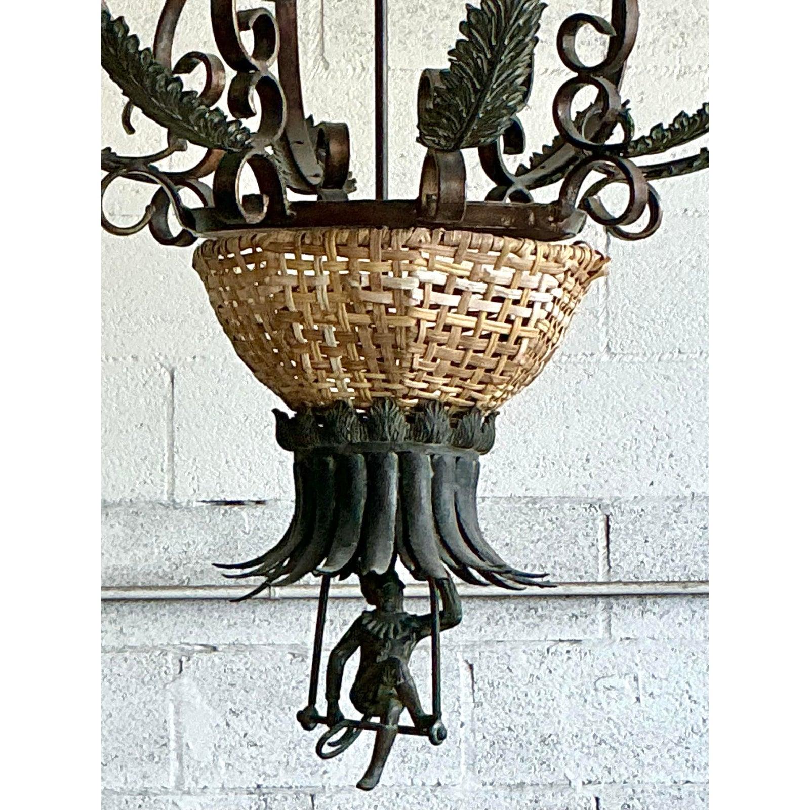 Araña Vintage Coastal Maitland Smith Mono Patinado Bronce en venta
