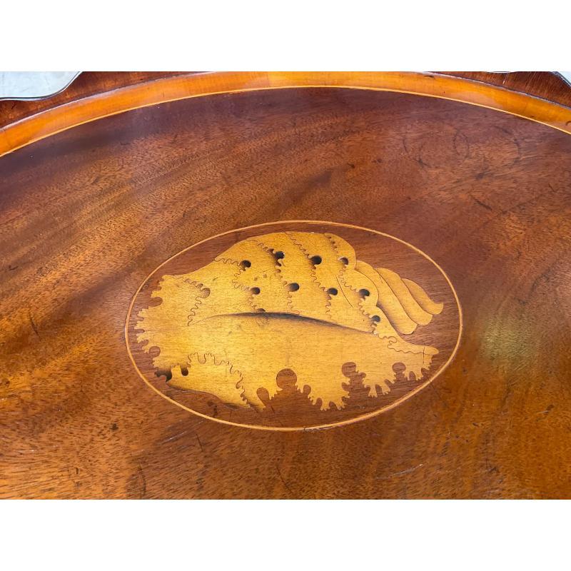 Vintage Coastal Marquetry Shell Tray In Good Condition For Sale In West Palm Beach, FL