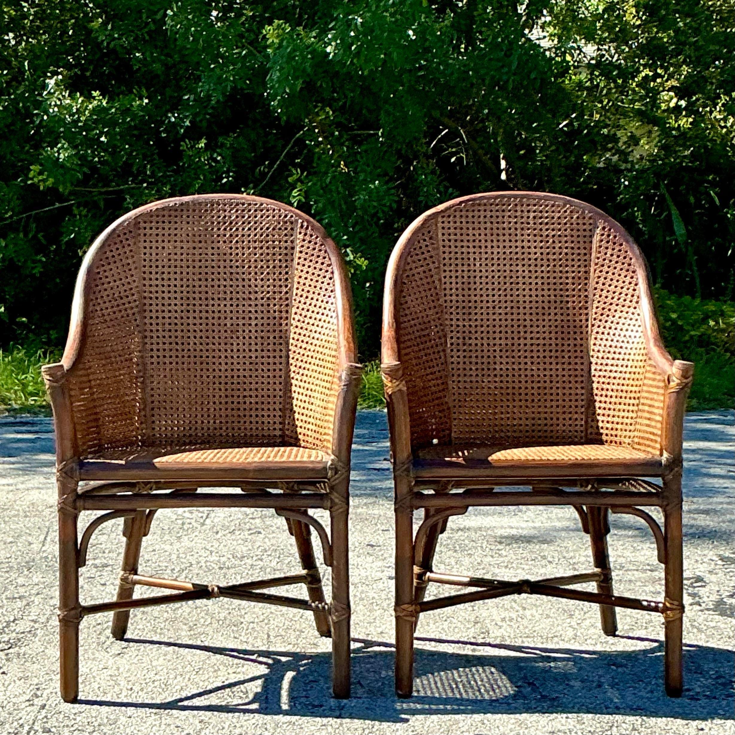 Vintage Coastal McGuire “Belden” Cane Chairs - a Pair 5