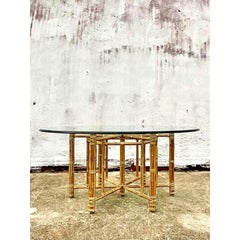 Vintage Coastal McGuire Bundle Rattan Dining Table