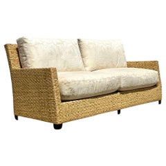 Vintage Coastal McGuire Limited Edition Wide Ribbon Rattan Sofa