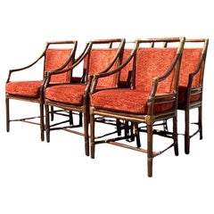 Vintage Coastal McGuire Target Back Dining Chairs - Set of 6