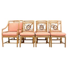 Vintage Coastal McGuire Target Back Dining Chairs- Set of 8