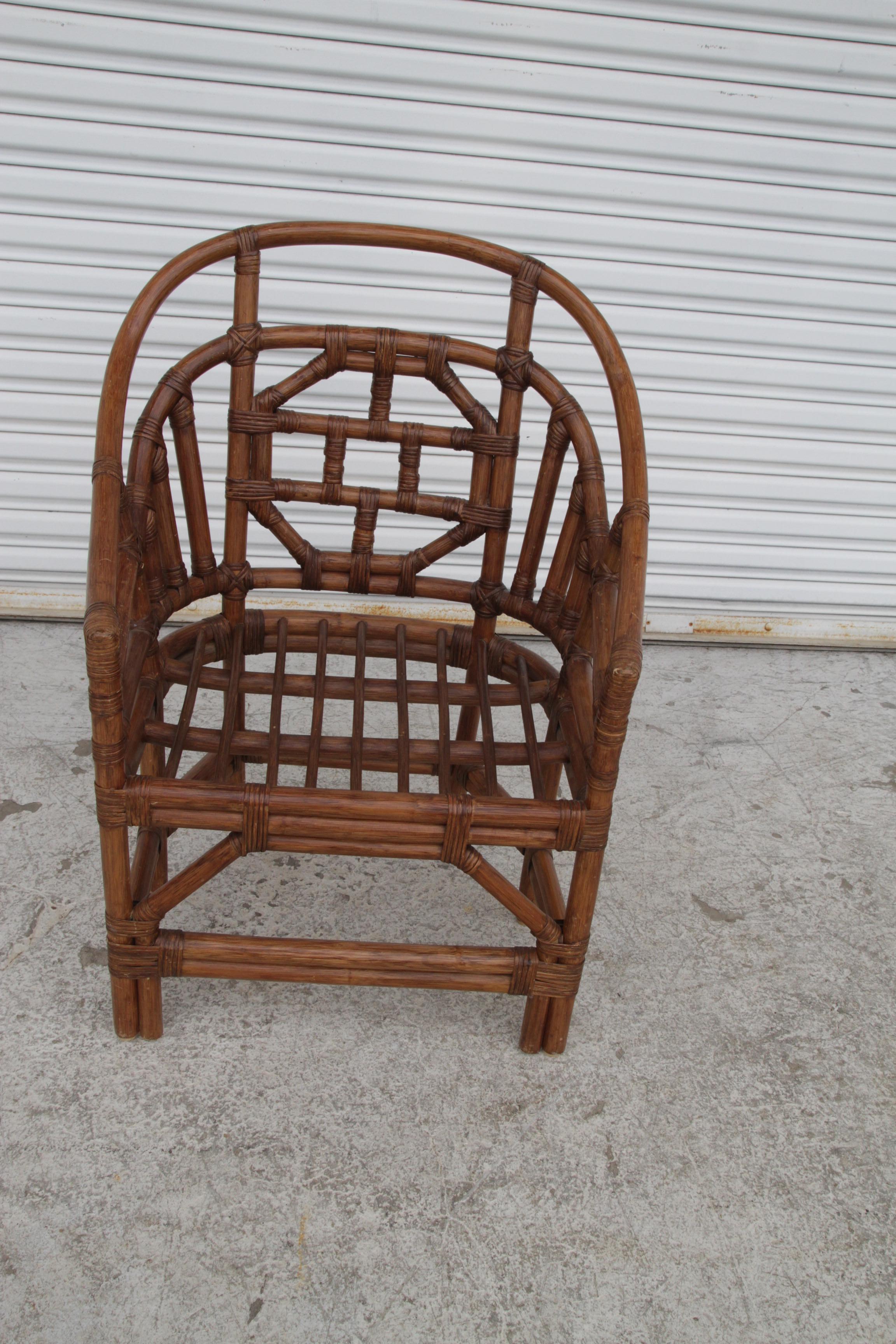 Silla Brighton Vintage Coastal Medallion Ratán en venta