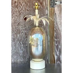 Vintage Coastal Mercury Palm Lamp