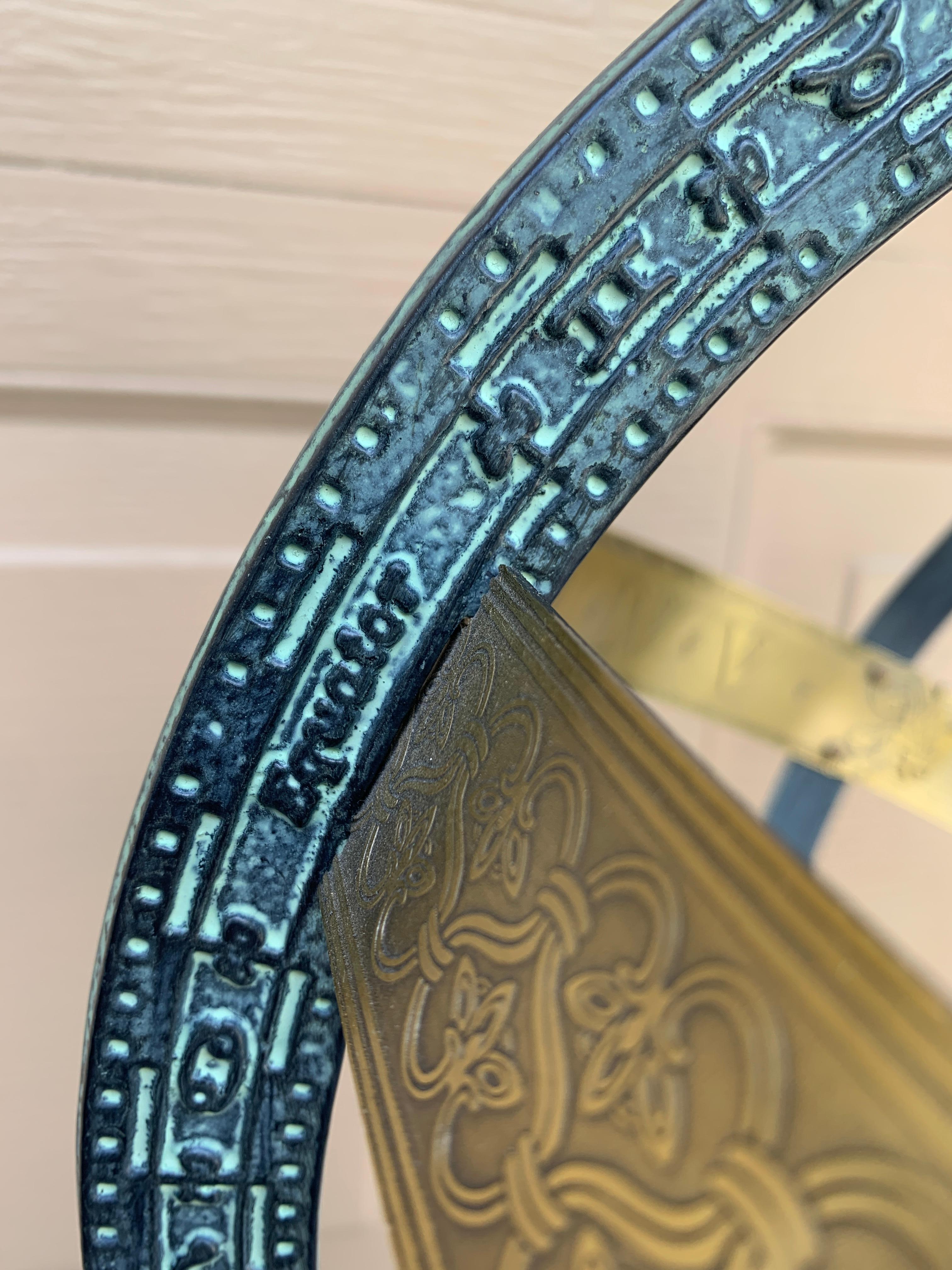 Vintage Coastal Mermaid on Dolphin Garden Armillary Sundial For Sale 8
