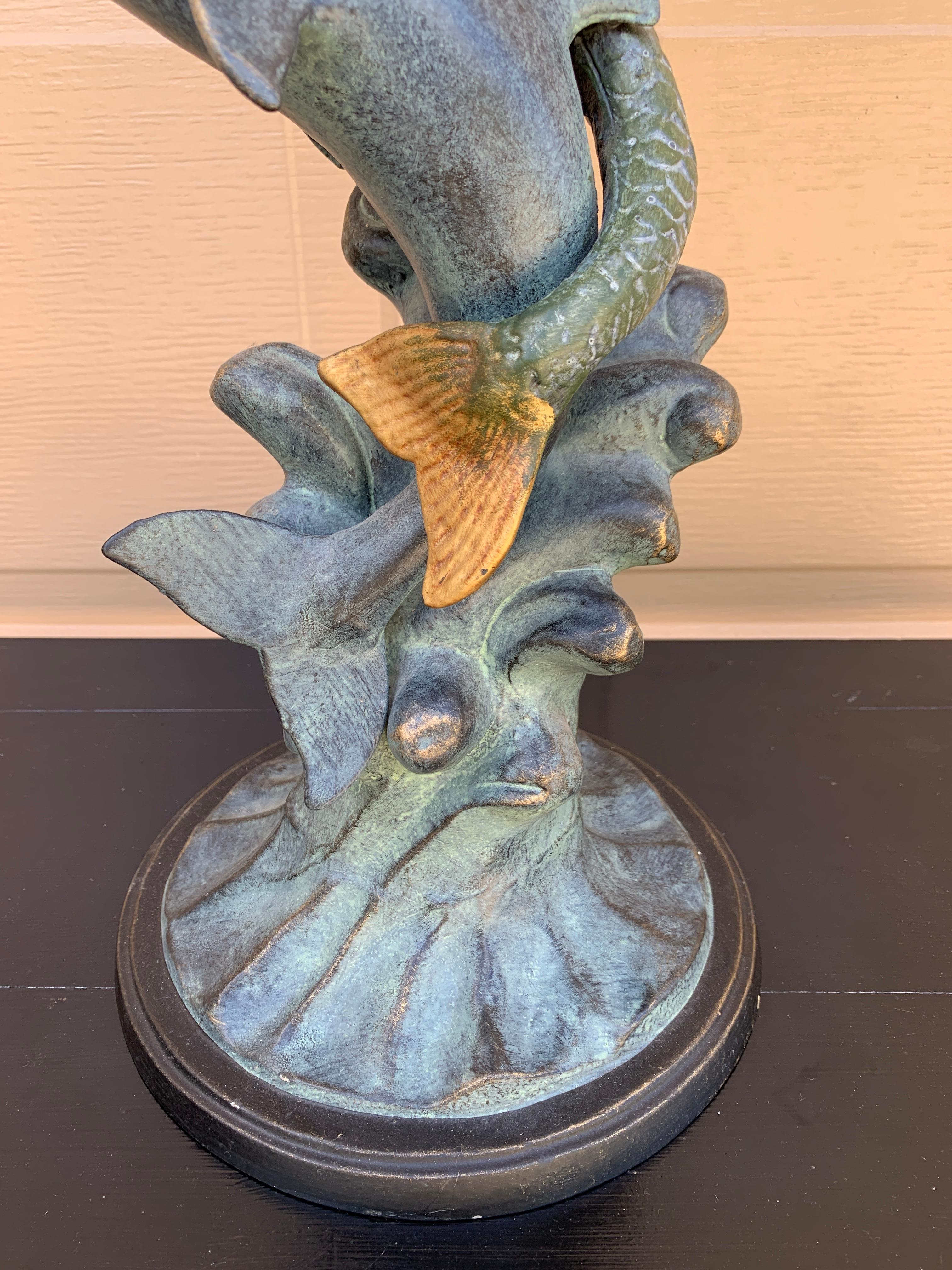 Vintage Coastal Mermaid on Dolphin Garden Armillary Sundial For Sale 2