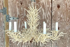 Vintage Coastal Metal Coral Chandelier