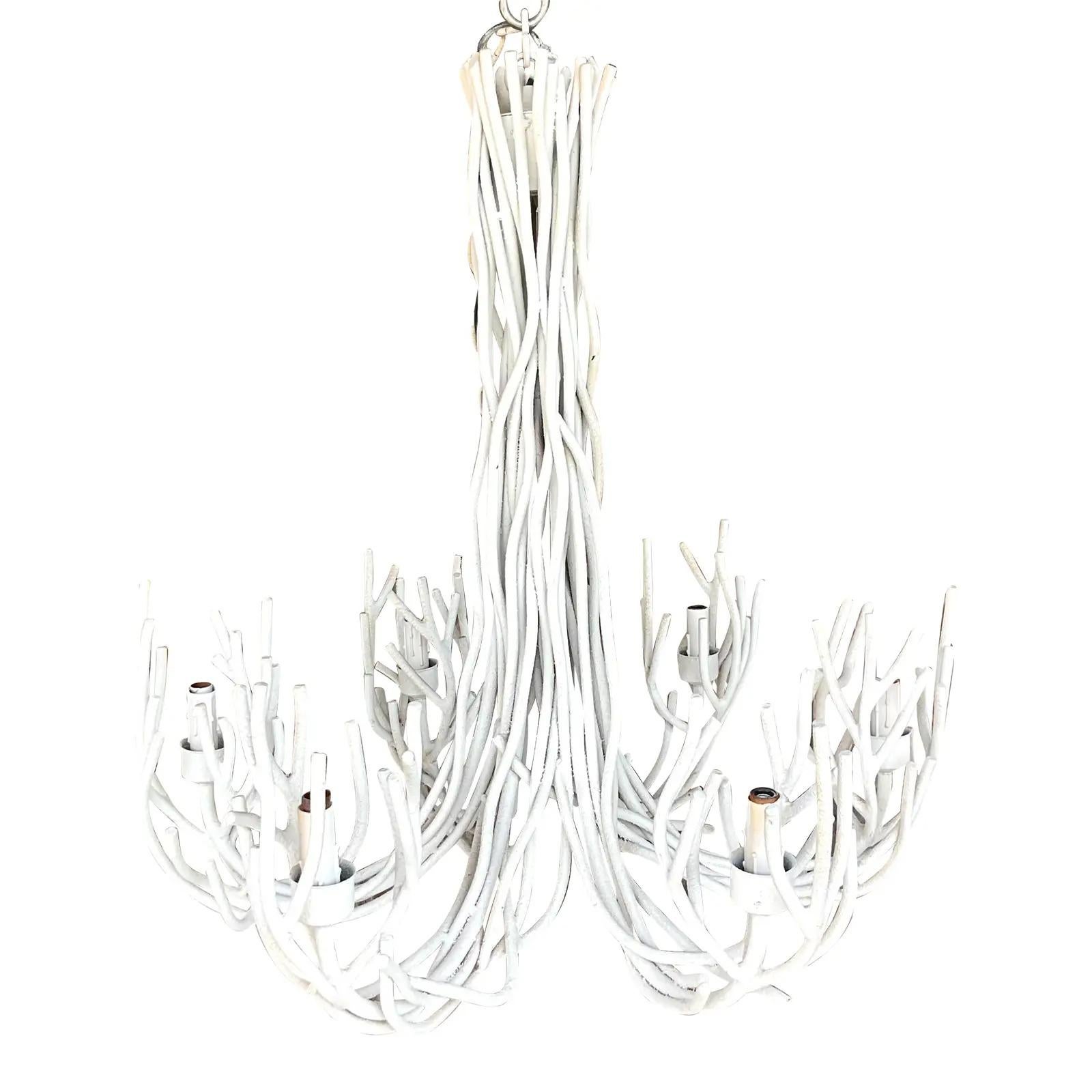 Coastal Metal Twig-Kronleuchter im Zustand „Gut“ im Angebot in West Palm Beach, FL