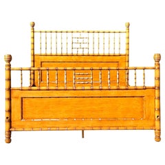 Vintage Coastal Michael S Smith Königin-Bett aus Kunstbambus für Jasper Furniture
