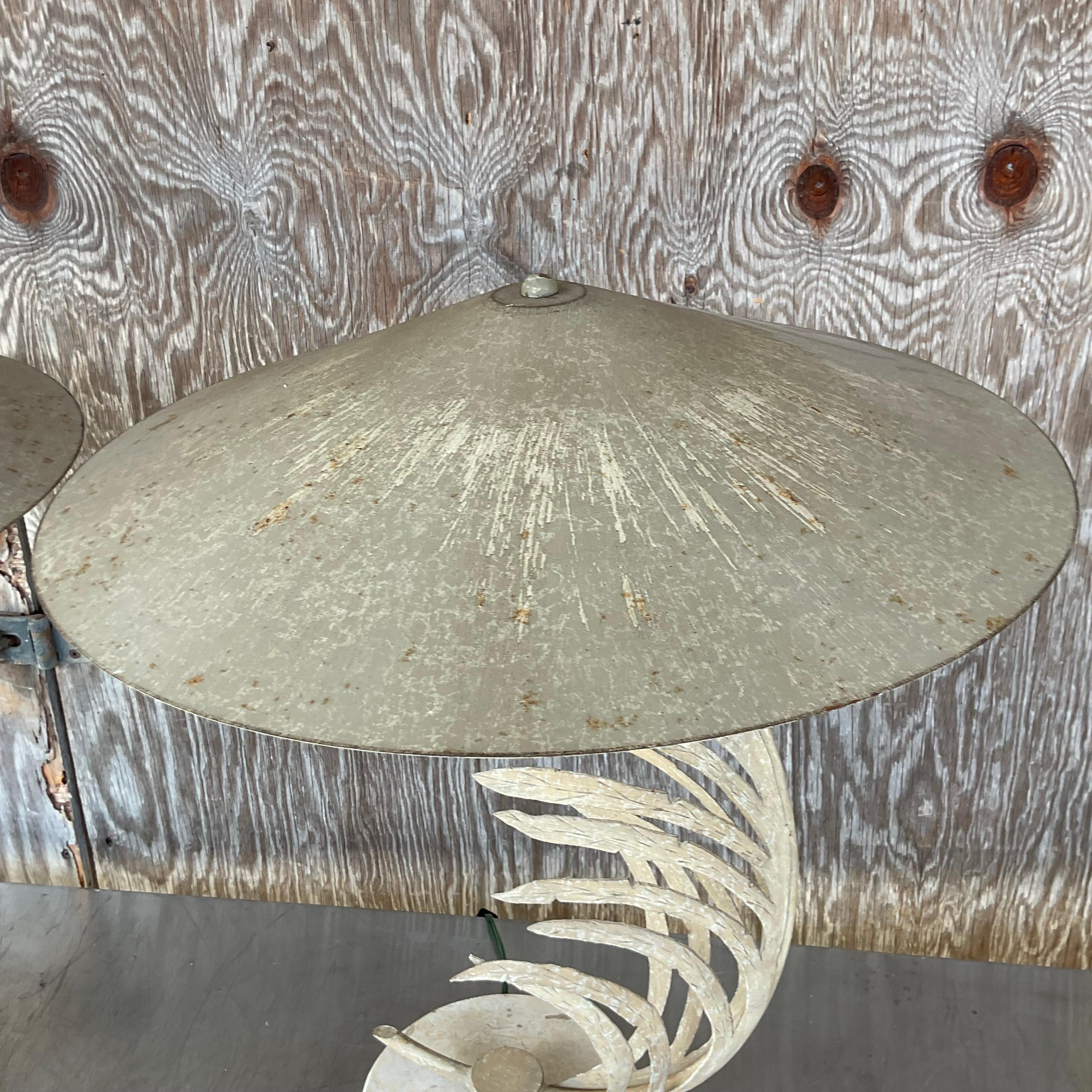 Vintage Coastal Michael Taylor Frond Table Lamps, a Pair 2