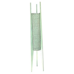 Vintage Coastal Mid-Century Modern Woven Rattan Table Lamp