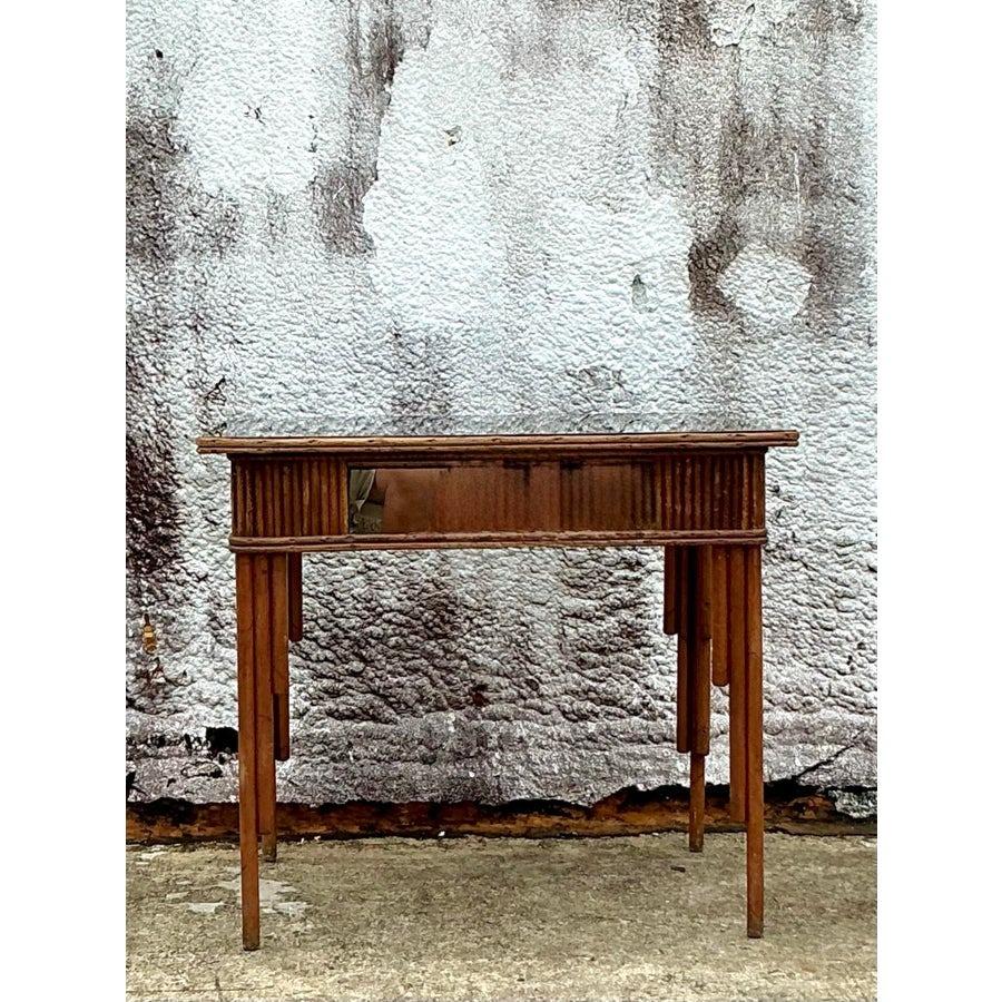 Rattan Scrivania in rattan specchiato Vintage By in vendita