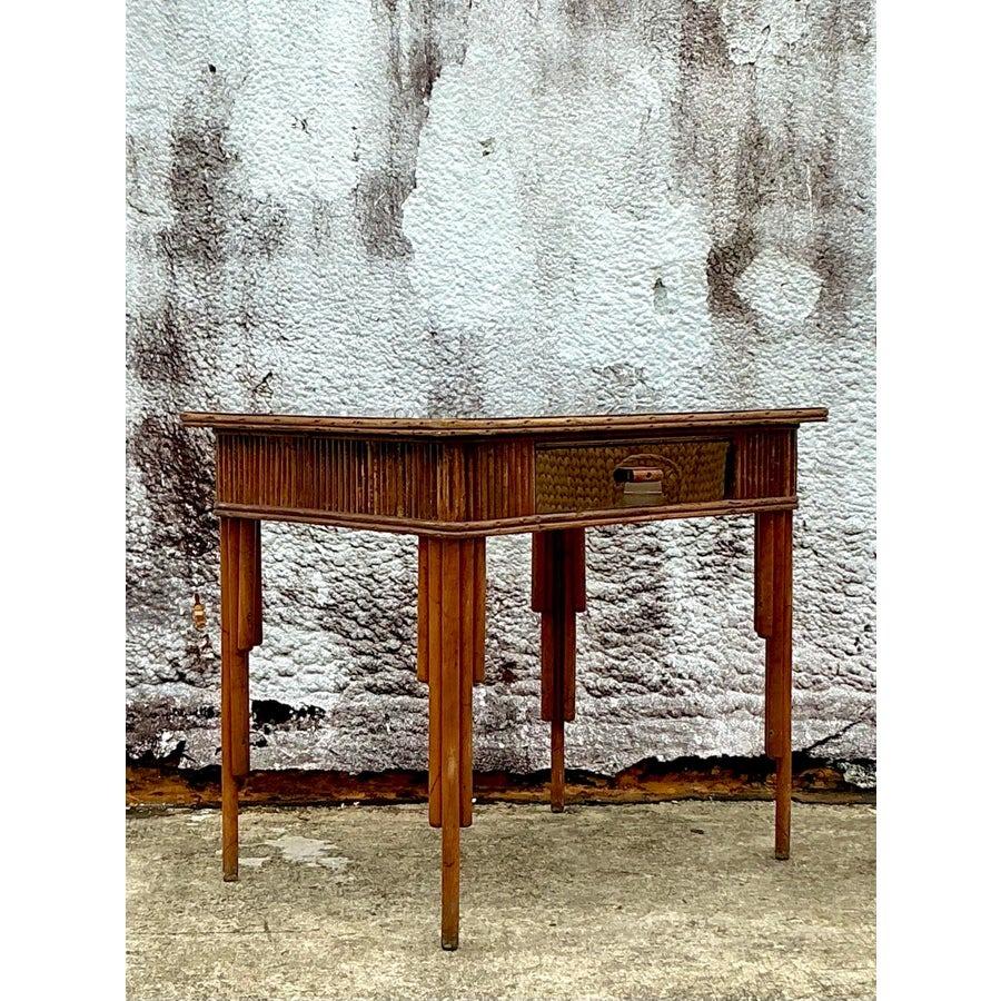 Scrivania in rattan specchiato Vintage By in vendita 1