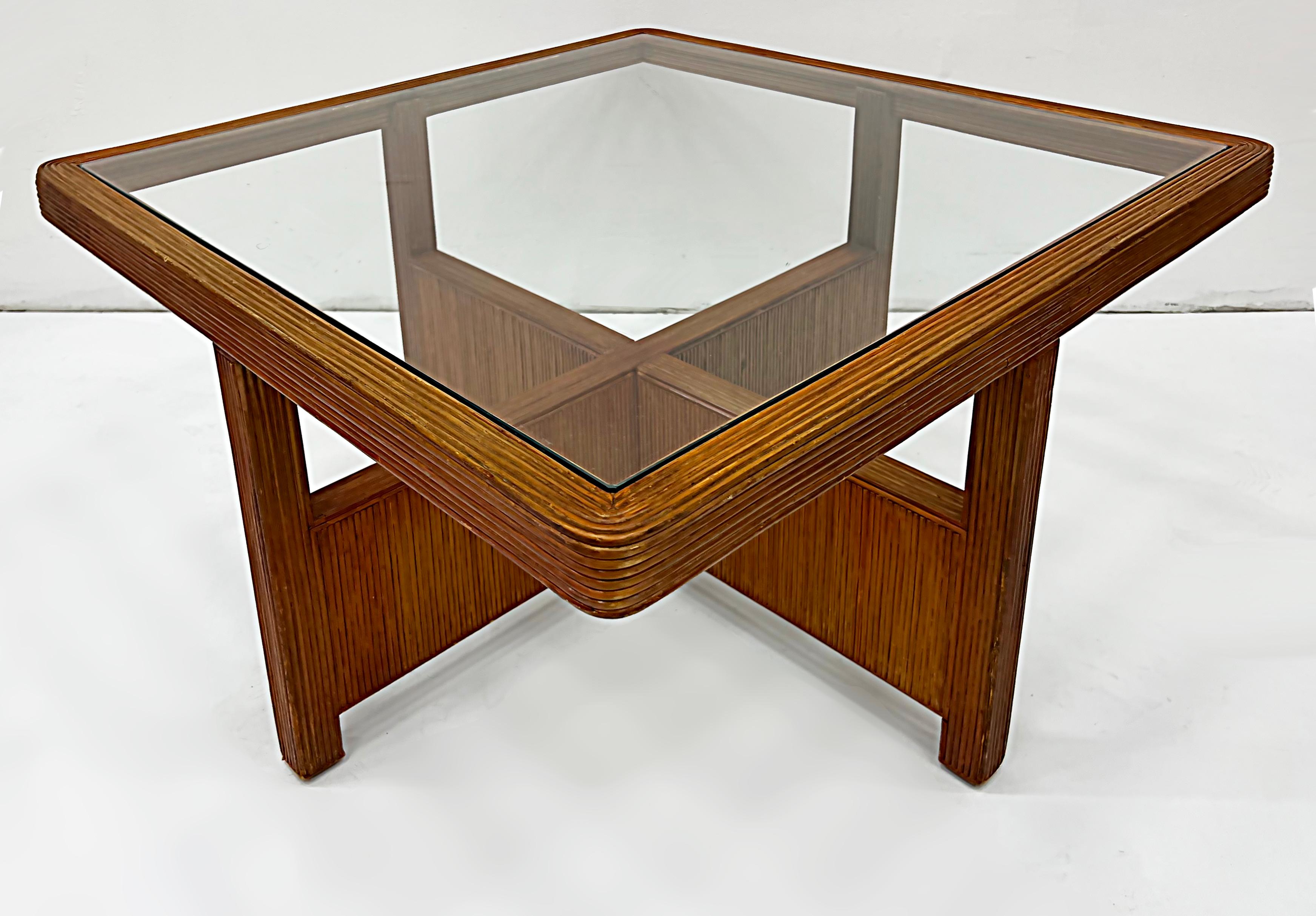 reeded glass coffee table