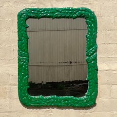 Vintage Coastal Molded Palm Frond Mirror