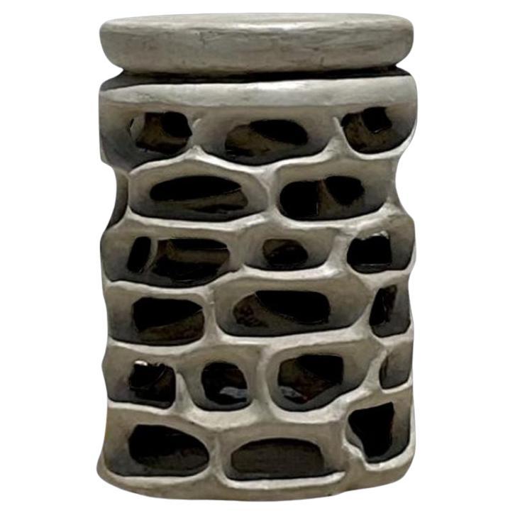 Vintage Coastal Molded Resin Low Stool