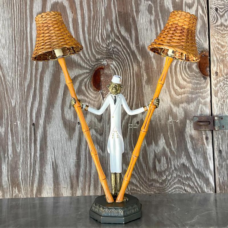 vintage bellhop monkey lamp