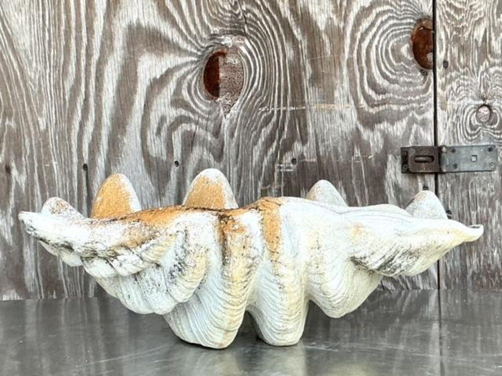 Concha de Almeja Vintage Coastal Monumental Gigas Resina 6 en Bueno estado para la venta en west palm beach, FL