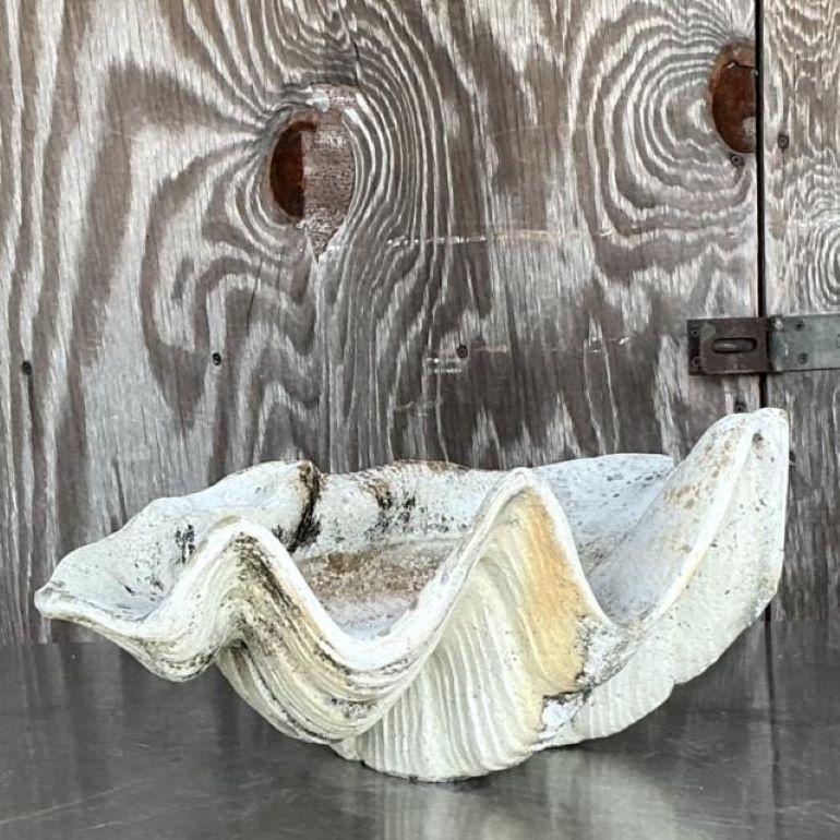 Concha de Almeja Vintage Coastal Monumental Gigas Resina 6 en venta 1