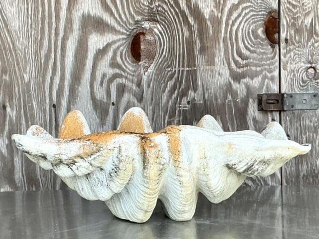Concha de Almeja Vintage Coastal Monumental Gigas Resina 6 en venta 2