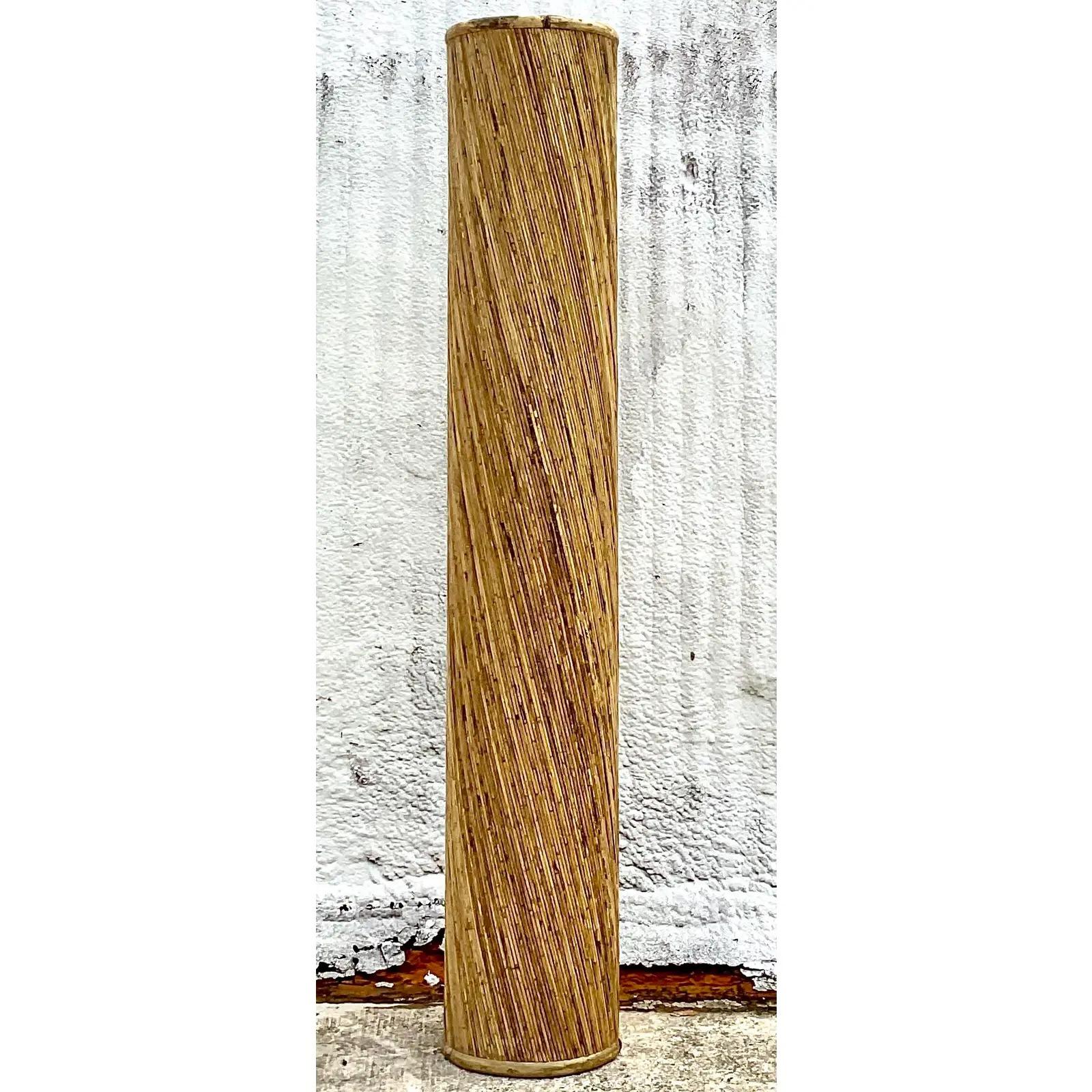 20th Century Vintage Coastal Monumental Pencil Reed Column For Sale