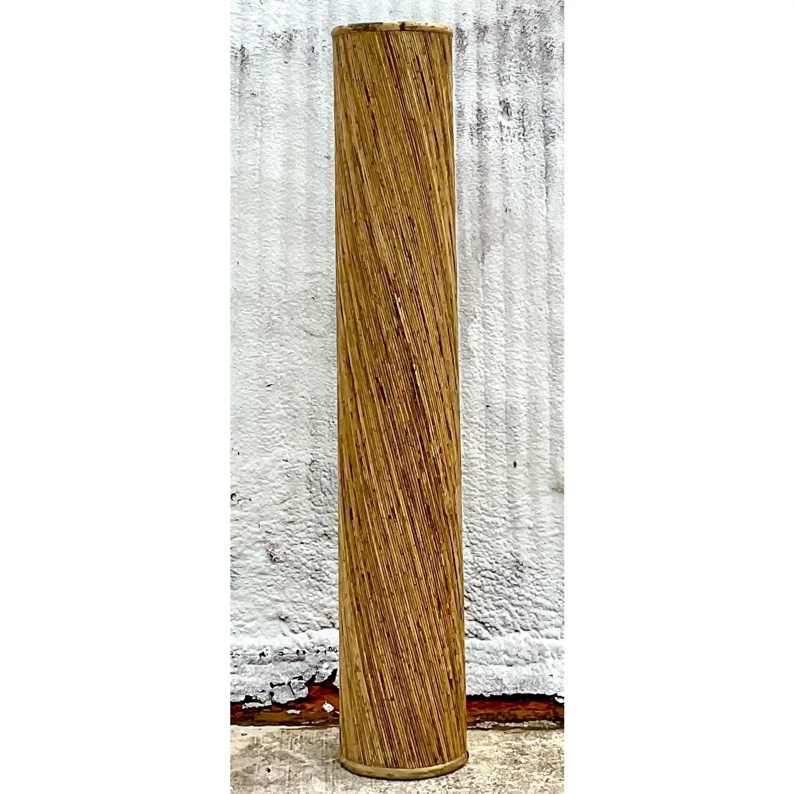 Vintage Coastal Monumental Pencil Reed Column For Sale 1