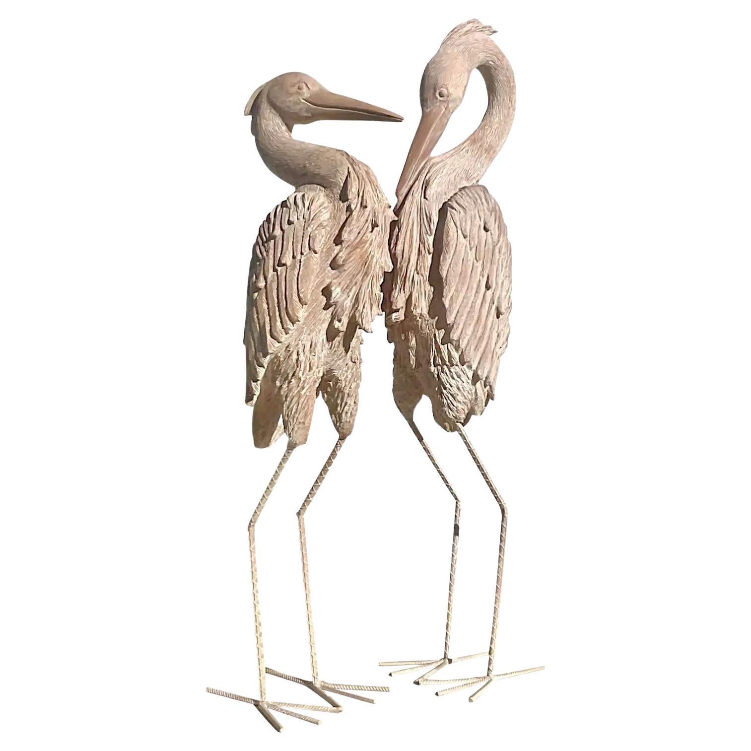 Pair of Vintage Brass Cranes at 1stDibs | brass cranes pair, large ...