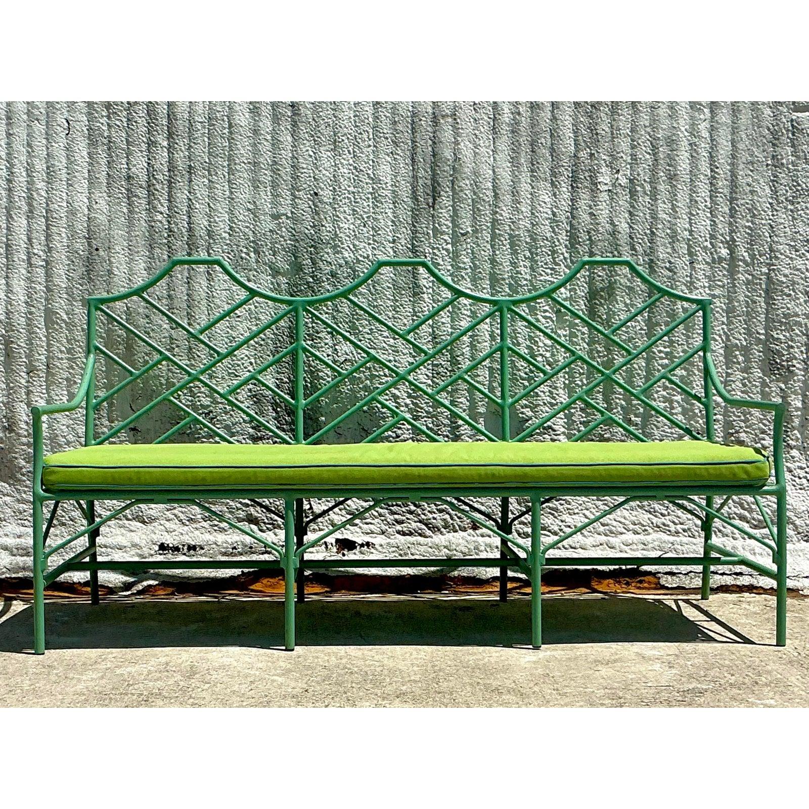 Aluminium Canapé Chippendale Chinois Coastal O'Brien Iron Works en vente