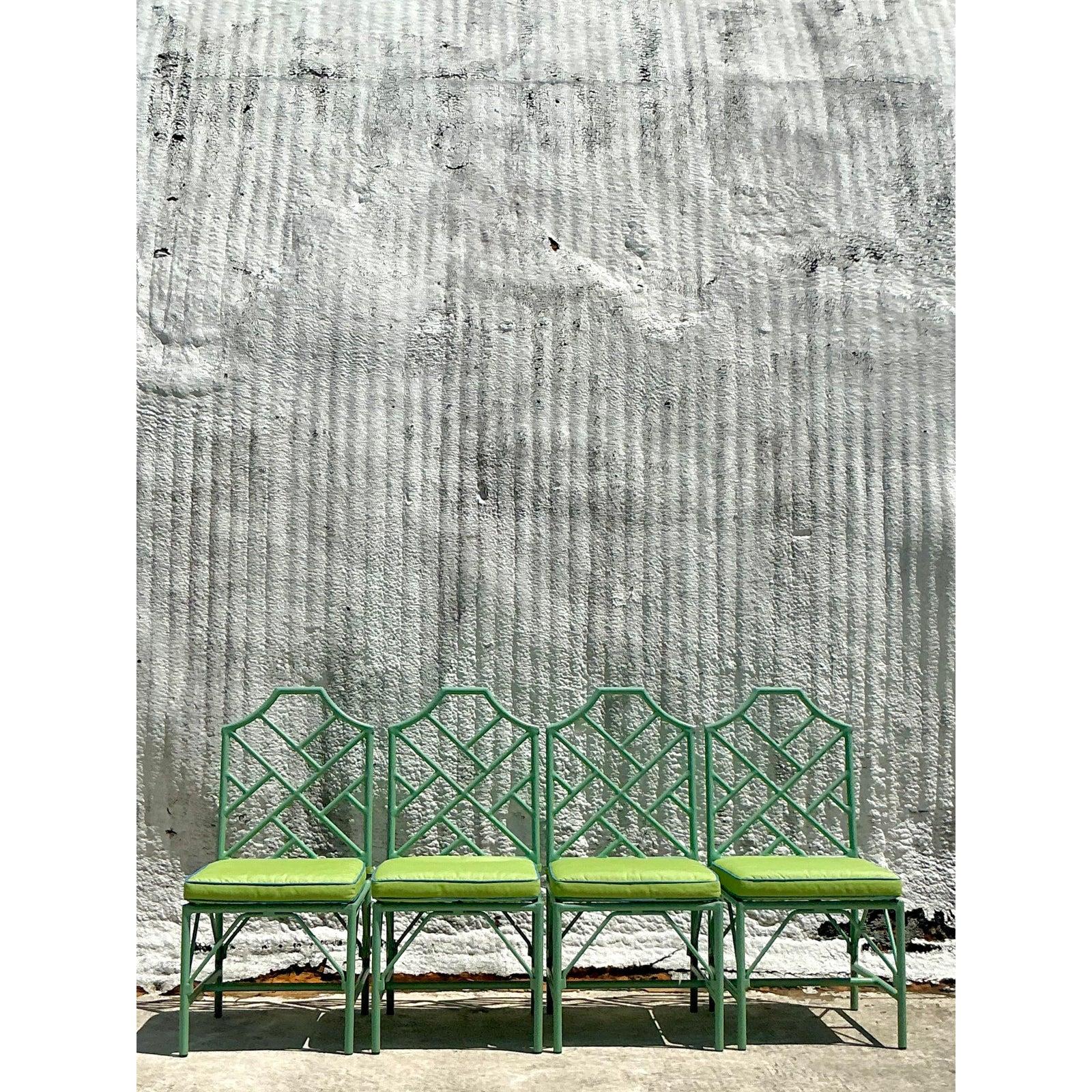 Américain Table de salle à manger et 4 chaises Vintage Coastal O'Brien Iron Works en vente