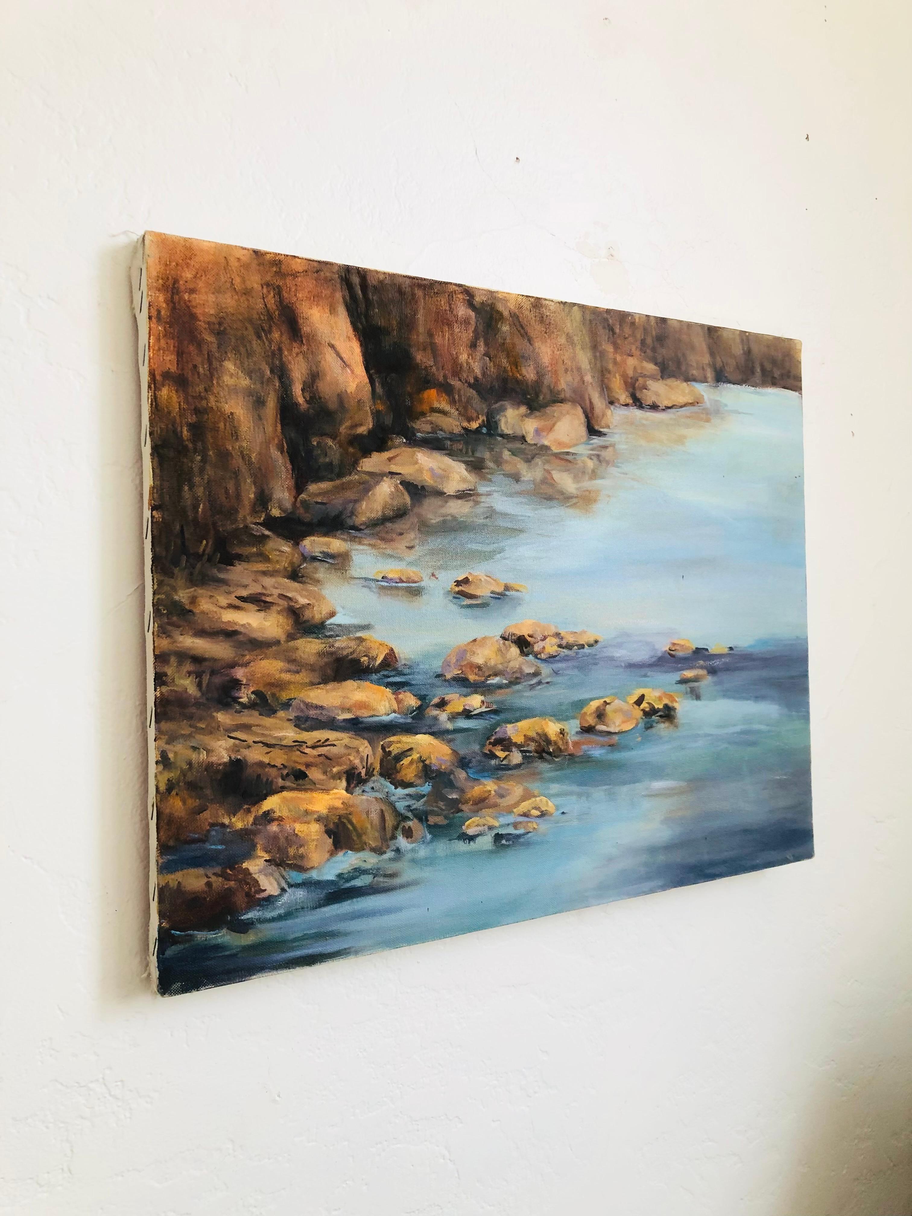 Pittura ad olio costiera vintage In condizioni buone in vendita a Fairfield, CA