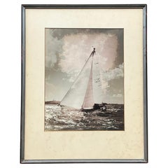 Vintage Coastal Original 1950s Photo of Sailboat