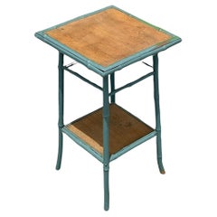 Vintage Coastal Painted Bamboo Beistelltisch