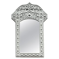 Vintage Coastal Painted Tramp Art Mirror